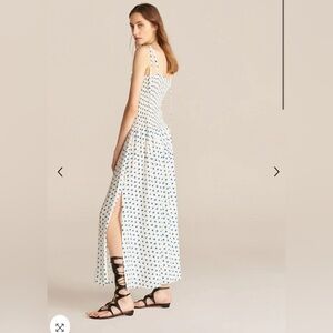 NWT Rebecca Taylor Silk Sleeveless Ruched Emmy Dress white and Blue Size Small
